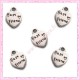  15 breloques coeurs Best Friend en métal argentées 1cm
