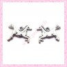  15 breloques chevaux en métal argentées 2cm