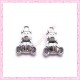  15 breloques ourson nounours en métal argentées 1.6cm