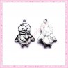  15 breloques pingouin en métal argentées 2.2cm