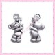  15 breloques ourson nounours en métal argentées 1.8cm