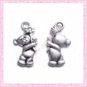  15 breloques ourson nounours en métal argentées 1.8cm