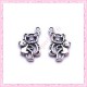  15 breloques ourson nounours en métal argentées 1.9cm