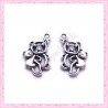  15 breloques ourson nounours en métal argentées 1.9cm