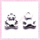  15 breloques ourson nounours en métal argentées 1.6cm
