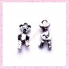  15 breloques ourson nounours en métal argentées 1.9cm