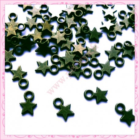 50 petites breloques étoiles bronze