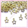 50 breloques étoiles dorées 12mm