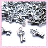 50 breloques clefs argentées 16mm