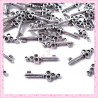 50 breloques clefs argentées 21mm