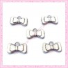  15 breloques noeud en métal argentées 2cm
