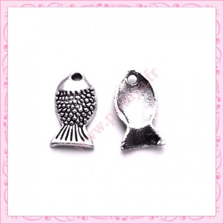 15 breloques poissons 13mm