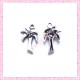 15 breloques palmiers argentées en métal