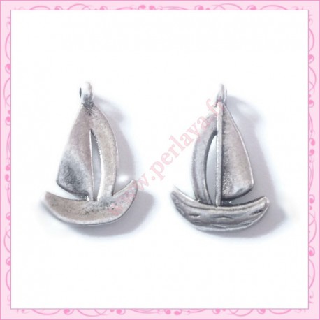 lot 5 breloques voilier argenté