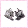  15 breloques poisson en métal argentées 2cm