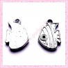  15 breloques poisson en métal argentées 2.1cm