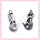  15 breloques sirène en métal argentées 2.5cm