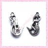  15 breloques sirène en métal argentées 2.5cm