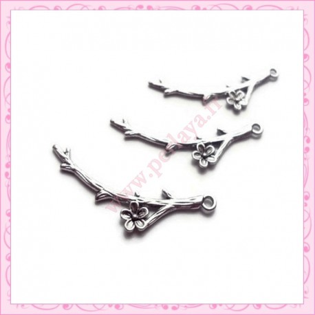 lot de 5 breloques branches d'arbres