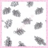 15 breloques feuilles d'arbre en métal argentées 1.9cm