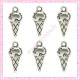  15 breloques glace en métal argentées 1,9cm