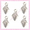  15 breloques glace en métal argentées 1,5cm