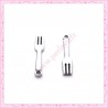  20 breloques fourchette en métal argentées 2,3cm