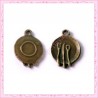  15 breloques assiette en métal bronze 2cm