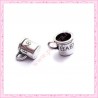  15 breloques tasse en métal argentées 1cm