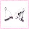 15 breloques harpe en métal argentées 2cm