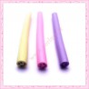 6 canes fimo smiley jaune, rose, violet