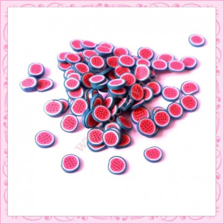 100 tranches fimo fraise