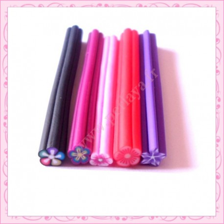 Mix de 5 canes fimo fleurs