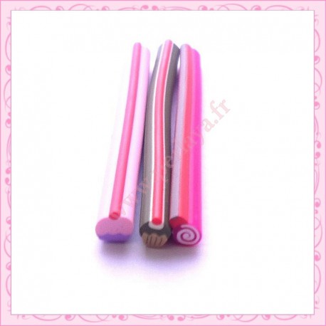 Mix de 3 canes fimo cupcake