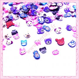 Mix 200 tranches fimo animaux