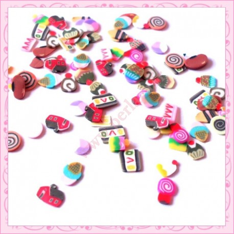 Mix 500 tranches fimo gourmandises
