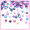 Mix 200 tranches fimo coeurs et étoiles