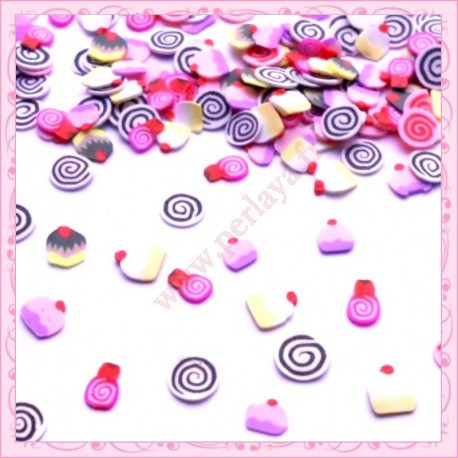 Mix 200 tranches fimo gourmandises