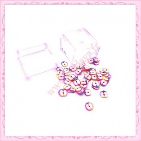 3 boites tranches fimo pomme 4mm