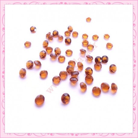100 strass en acrylique 4,5mm marron