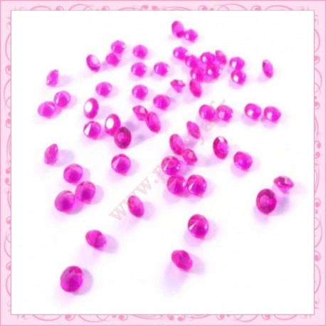 100 strass en acrylique 4,5mm fushia
