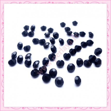 50 strass en acrylique 4,5mm noir