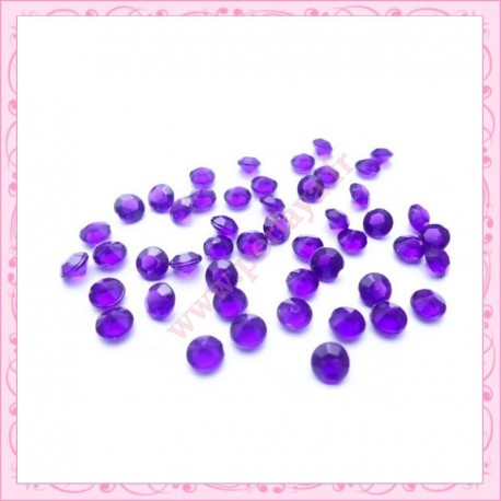 50 strass en acrylique 4,5mm violet