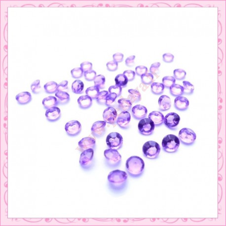50 strass en acrylique 4,5mm violet