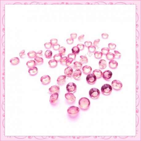 50 strass en acrylique 4,5mm rose 