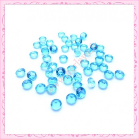 50 strass en acrylique 4,5mm bleu