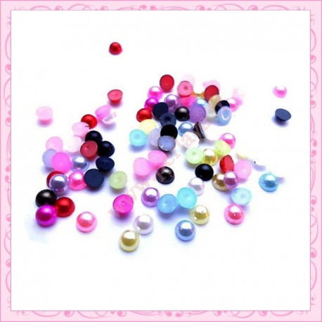 3 sachets mix de cabochons 4mm effet nacré en acrylique