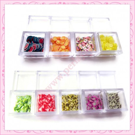 Mix de 9 boites tranche fimo fruit