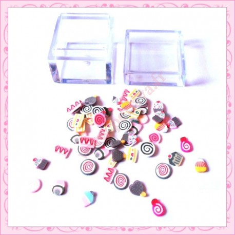 3 boites tranches fimo gourmandises 4mm