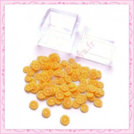 3 boites tranches fimo orange 4mm
